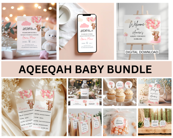 aqeeqah decoration ideas aqeeqah party bundle aqeeqah topper aqiqah label