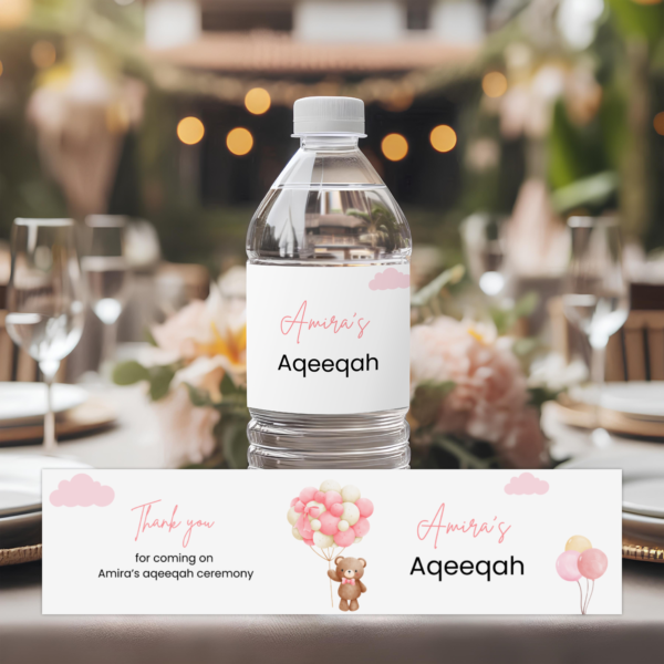 aqeeqah decoration ideas Printable Decorations And Invitations Custom Aqeeqah Signs Favor Tags Mobile Invite Water Bottle Labels Pdf File - Image 8