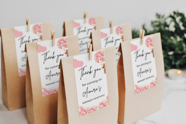 aqeeqah decoration ideas Printable Decorations And Invitations Custom Aqeeqah Signs Favor Tags Mobile Invite Water Bottle Labels Pdf File - Image 11