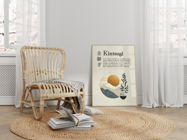 Kintsugi Poster Wall Art Print Japanese Calligraphy Japanese Motivational Poster - Image 2