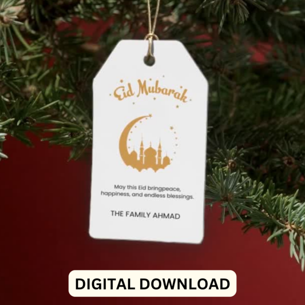 Eid Mubarak Tags Ramadan And Eid Gift Tags Eid Mubarak Gift Tag Instant Download Editable Eid Tags - Image 2