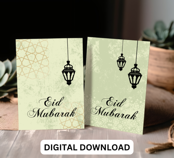 Eid Mubarak Cards  6 Designs Islamic Greeting Cards Printable Cards - Image 2