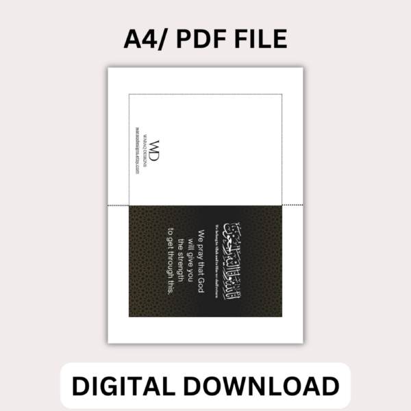 Printable Sympathy Greeting Card Digital Download Condolence Card