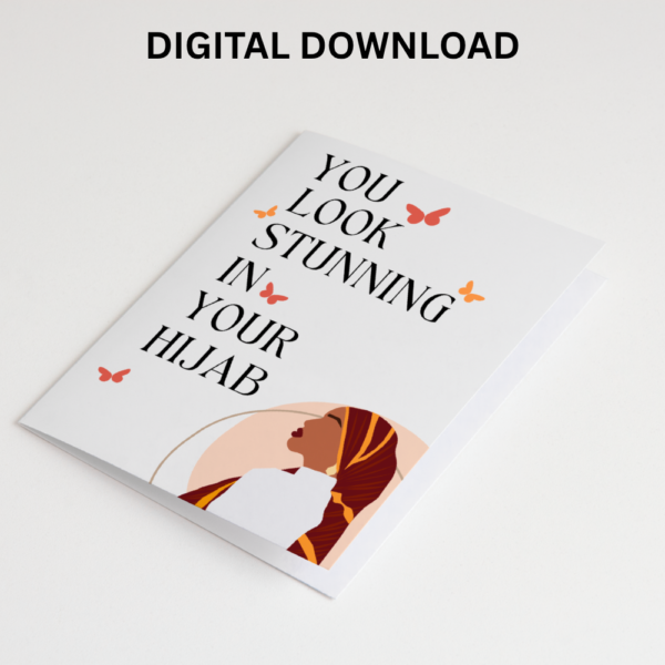 New Hijab  Card Welcome to Islam Card – New Muslimah Hijab Printable | Digital Download Greeting Card - Image 2