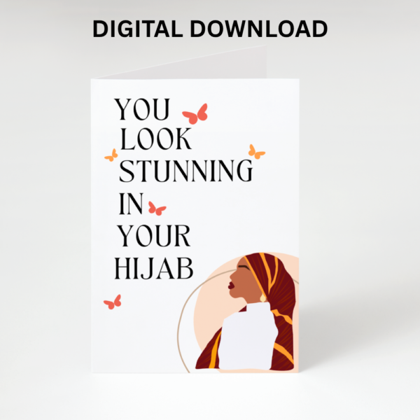 New Hijab  Card Welcome to Islam Card – New Muslimah Hijab Printable | Digital Download Greeting Card - Image 3