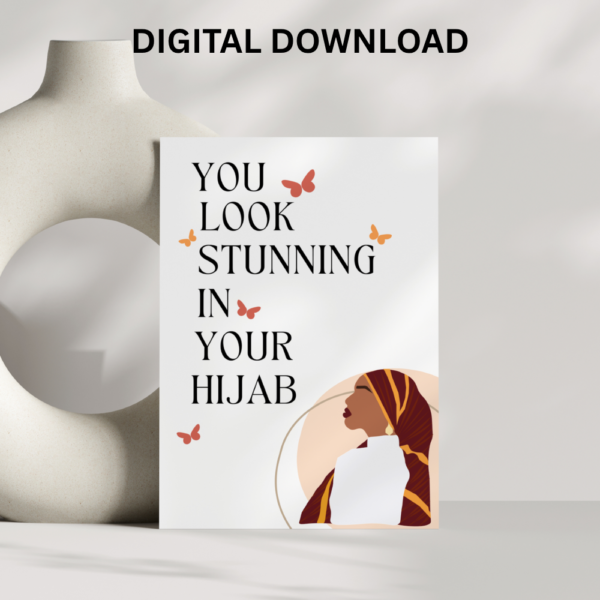 New Hijab  Card Welcome to Islam Card – New Muslimah Hijab Printable | Digital Download Greeting Card - Image 5