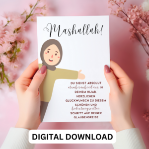 New Hijab Card Welcome to Islam Card – New Muslimah Hijab Printable | Digital Download Greeting Card
