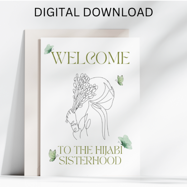 Hijab Card Welcome to Islam Card – New Muslimah Hijab Printable | Digital Download Greeting Card - Image 6