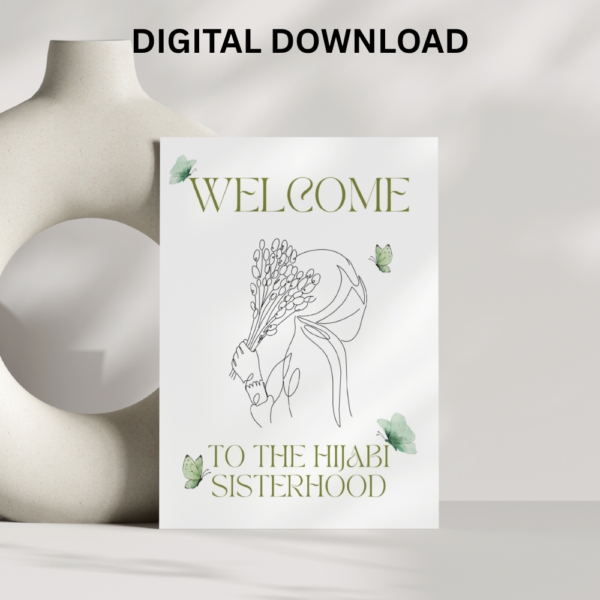 Hijab Card Welcome to Islam Card – New Muslimah Hijab Printable | Digital Download Greeting Card - Image 5
