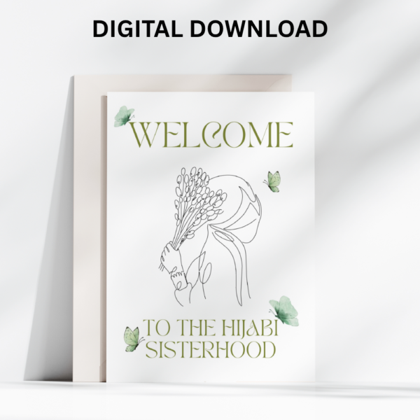 Hijab Card Welcome to Islam Card – New Muslimah Hijab Printable | Digital Download Greeting Card - Image 4