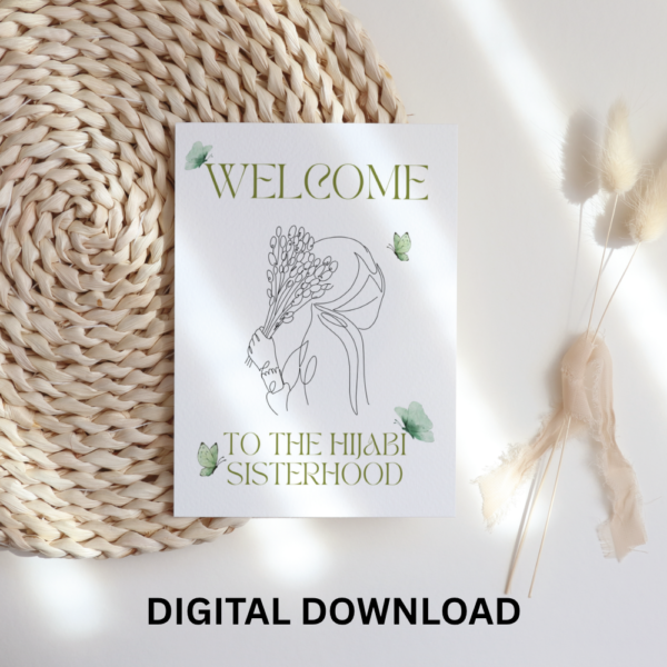 Hijab Card Welcome to Islam Card – New Muslimah Hijab Printable | Digital Download Greeting Card - Image 2